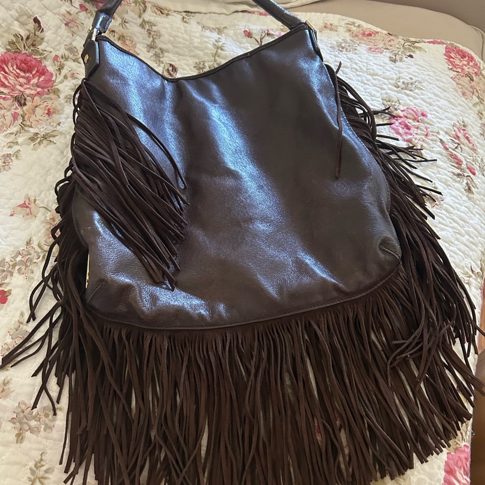 Fringe Brown Leather Bag